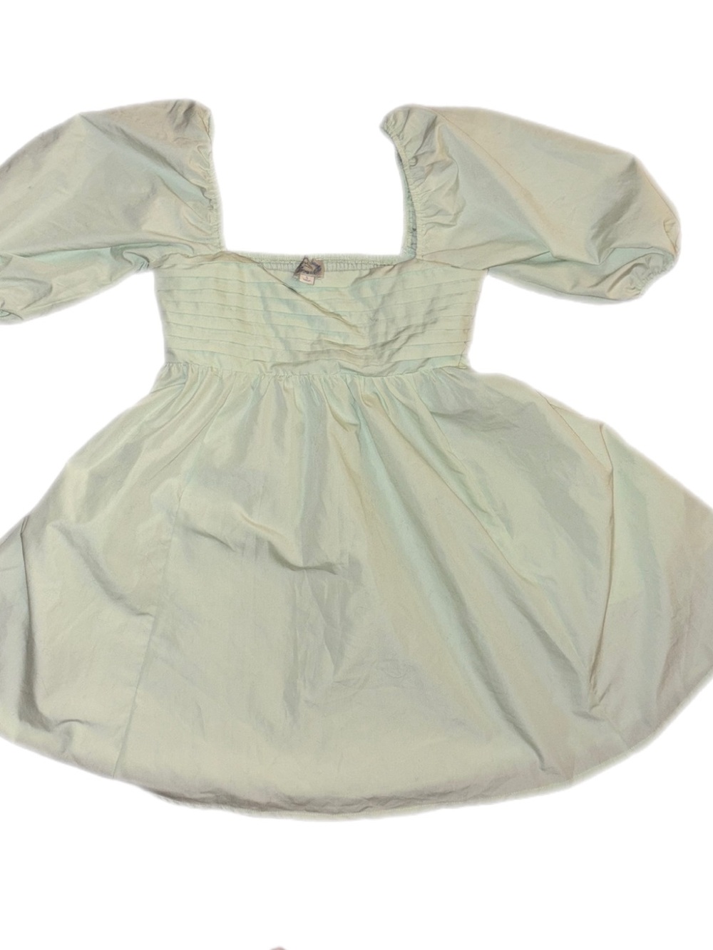 Francesca's Collections Mint Puff Sleeve Midi Dress